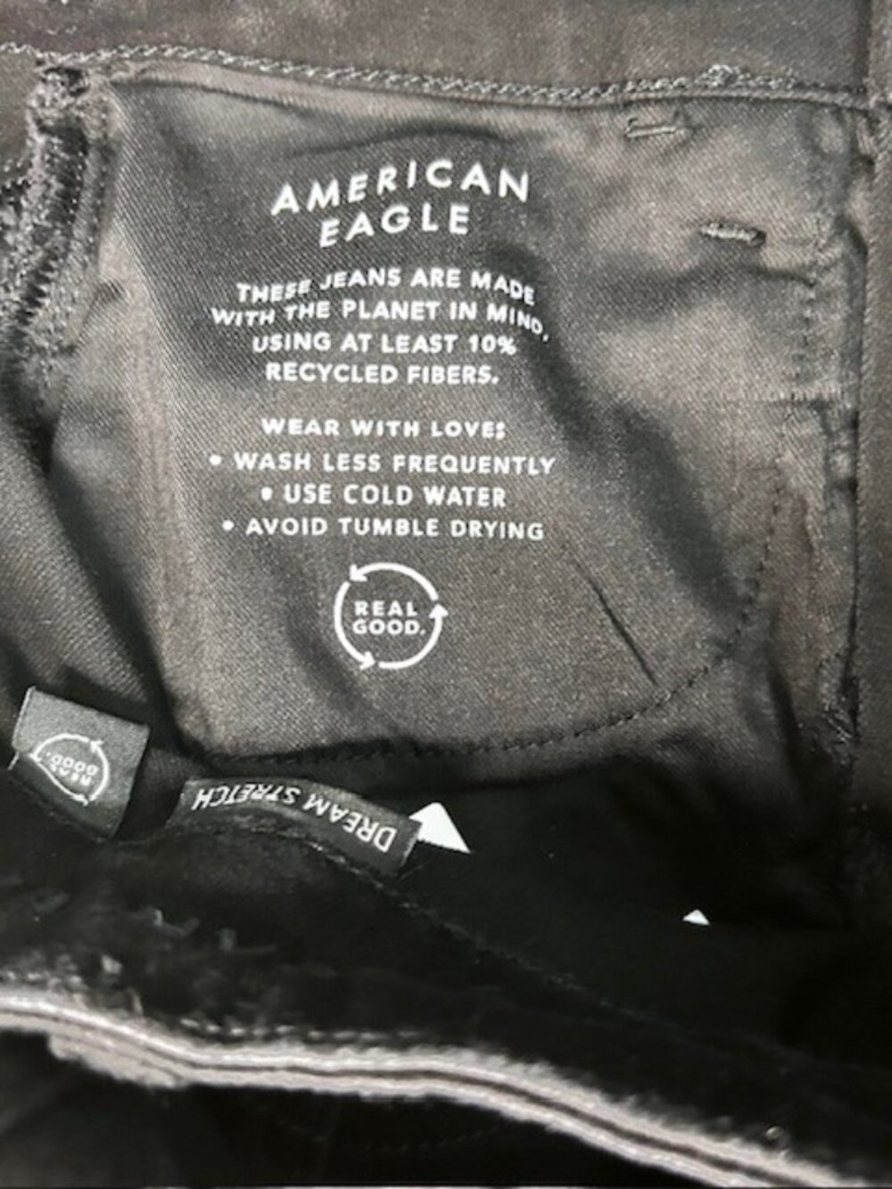 American Eagle Dream Stretch High Rise Classic Jegging True Black Size 0/25W NWT - Picture 7 of 9